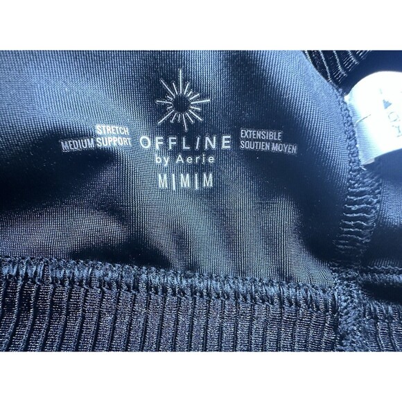 AERIE Offline Shiny Ribbed Stretch Medium Support Sports Bra SIZE MEDIUM‎ - Picture 4 of 7